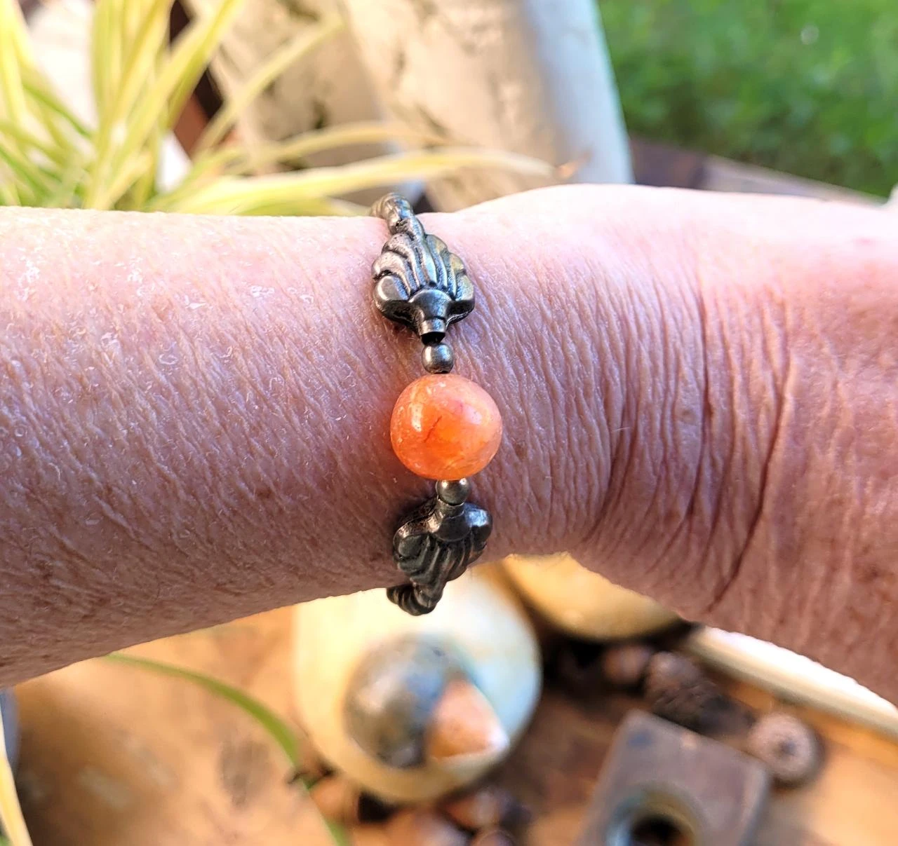 Een Berberse set armband en oorringen, tribale boho chic: cornalijn.. – photo 6